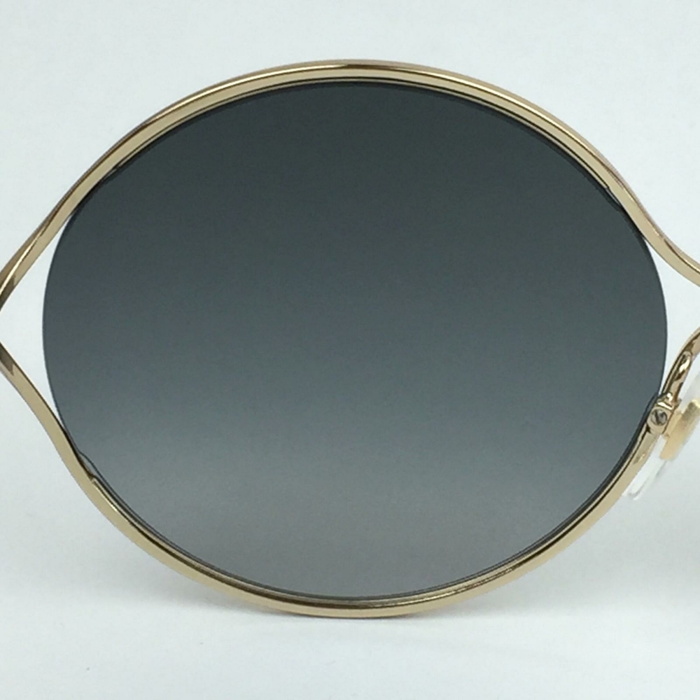 Gucci Gold Frame Round Sunglasses with Gray Gradient Lenses - Picture 15 of 16